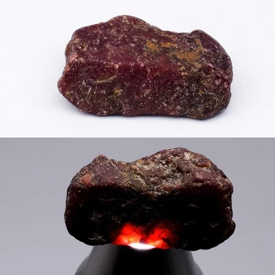 💎 24,84 quilates 23,5 x 13,5 mm rubí rojo púrpura natural áspero - gema de Madagascar sin calentar Foto 1 de 4