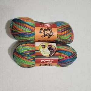 Premier Yarns Ever Soft Yarn 36-03 Paradise Sunset Lot Of 2 - Picture 1 of 6