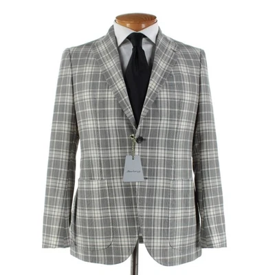 Abrigo deportivo de lana Sartorio Kiton nuevo con etiquetas talla 48R (~38R EE. UU.) a cuadros blancos y negros Foto 1 de 4