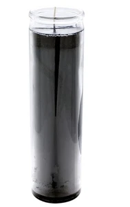 Black Candle -Unscented 8" Tall Prayer Container Candle Halloween FREE SHIIPPING - Picture 1 of 2