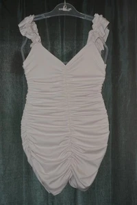 Shein Mujer Marfil Acanalado/Fundo Mini Vestido Talla XS - Imagen 1 de 3