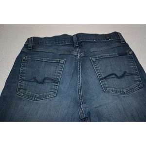 Pantalones de mezclilla 7 For All Mankind para mujer 30 x 32 estándar rectos azul mezcla de algodón - Imagen 1 de 13