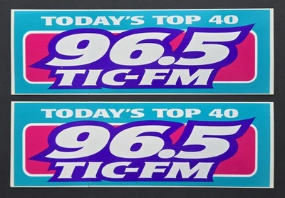 96.5 TIC-FM Bumper Stickers (2) Todays Top 40 Hartford Connecticut Dunkin Donuts - Image 1 of 4