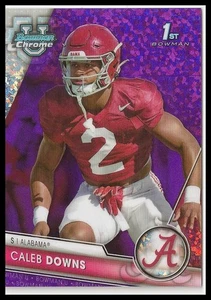 2023 Bowman University Chrome Caleb Downs Purple Mini-Diamond Refractor #/399 - Picture 1 of 2
