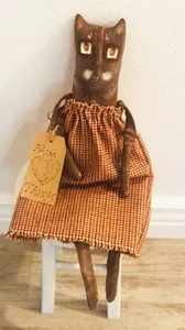 Made To Order, Primitive Doll, Art Doll, Cat Doll,  Cloth Doll, Folk Art Doll - Picture 1 of 4