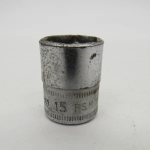 Snap On 3/8" Drive 15MM 6PT Metric Shallow Chrome Socket FSM151 - Picture 1 of 5