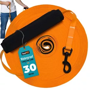 30m Waterproof Dog Tracking Long Line Lead - Training Recall & Distance Commands - Picture 1 of 9