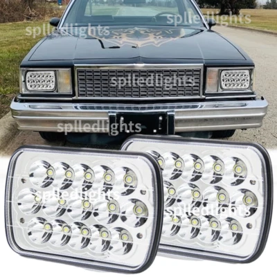 Пара светодиодных фар 5x7 дюймов 7x6 дюймов для Chevy Corvette 1978-1981 El Camino черные - Изображение 1 из 4