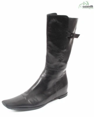 Fruit Italy Botas de Cuero Negro Zapatos Talla EU 39/ US 8 Foto 1 de 4