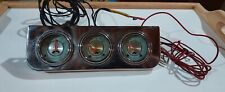 Vintage used Stewart Warner 3 gauges cluster. AMP, OIL, WATER.   UNTESTED