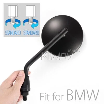 Espejos retrovisores Eclipse vástago corto negro 10mm 1.5 paso look para BMW F650GS F800GS Foto 1 de 4