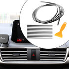 1 Set Car Air Vent Outlet Trims Filler Insert Strip Line 9.84ft Silver Tone