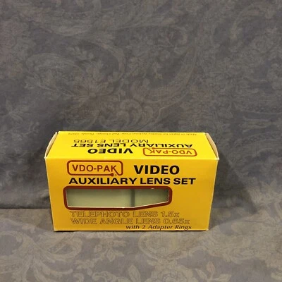 VDO-PAK Video Auxiliary Lens Set Model E1565  Telephoto&Wide Angle Lens - Image 1 of 4