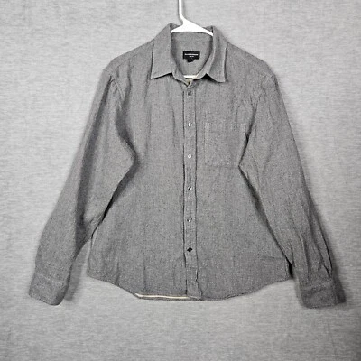 CLUB MONACO Slim Fit Gray Flannel Button Up Shirt Men's M - Image 1 of 4