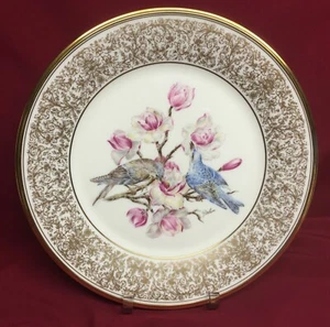 Lenox E.M. Boehm Bird Series 10 1/2" Mountain Bluebird Plate 1972 - Picture 1 of 2