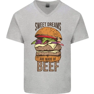 Food Sweet Dreams Beef Funny Chef BBQ Cook Mens V-Neck Cotton T-Shirt - Picture 1 of 37