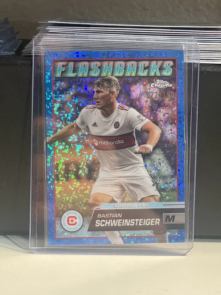 2023 Topps Chrome MLS #/199 Blue Mini Diamonds Flashbacks BASTIAN SCHWEINSTEIGER - Image 1 of 1