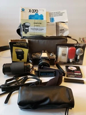 MINOLTA  X-370 with 50mm Lens used tested working bundle see description/pics - Image 1 of 4