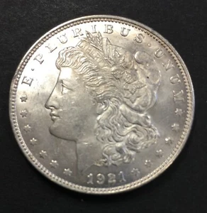 Error 1921 Morgan silver dollar (#10909) rev. planchet depression at "S" in stat - Picture 1 of 2