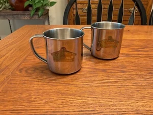 VTG  Stainless Steel w/Brass Plate Camping Coleman 12 ounce Mug/Cup - Picture 1 of 9