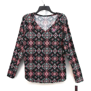 No Boundaries Shirt Womens Size Juniors 3X Black V-Neck Long Sleeve Top - Picture 1 of 5