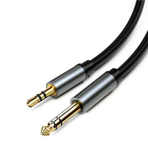 3.5mm 1/8" Male to 6.35mm 1/4" Male TRS Stereo Audio Cable for Amplifier Guitar - Picture 1 of 4