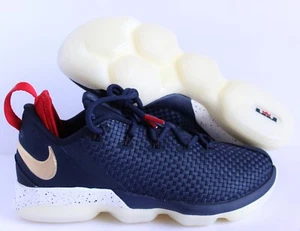 Nike Lebron 14 XIV Low USA Midnight Navy-Metallic Gold Sz 7 [878636-400] - Picture 1 of 5