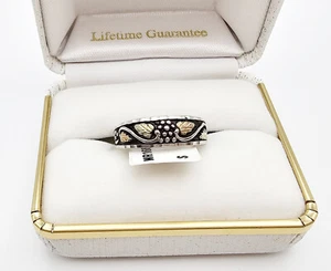Black Hills Gold on Sterling Antiqued Ladies Band Ring Size 6 FAST SHIPPING - Picture 1 of 3