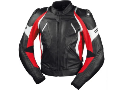 iXS Lederjacke Canopus | Schwarz-Rot-Weiß | Motorradjacke aus Rindsleder - Bild 1 von 2