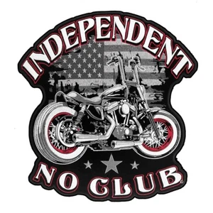 Independent No Club U.S. Flag Biker Patch, Motorcycle Patches - Picture 1 of 2
