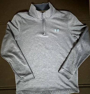 Camisa pulóver azul manga larga Under Armour polar mediana 1/4 cremallera para hombre Foto 1 de 4