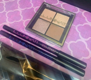 Illuminati Quad Palette Secret Society & 2x Gel Paint Liner Electric Pink/Blue - Picture 1 of 3