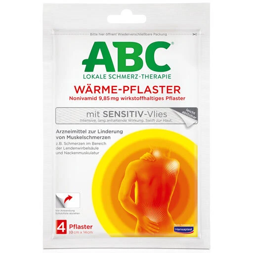 ABC Wärme-Pflaster sensitive Hansaplast 4 Stück 10x14cm - OVP v.med. Fachhändler - Bild 1 von 1