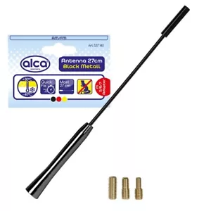 Fits Renault Clio Car Radio Aerial Antenna Am/Fm Roof Mast 27Cm Black Metal - Picture 1 of 8
