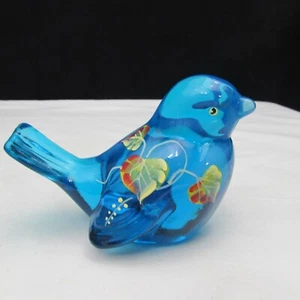 Fenton Blue Lagoon Hand Painted Bird Special Order 2009 W110 - Picture 1 of 5