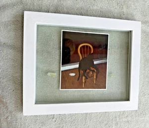 Marco de fotos de vidrio de doble capa "flotante" de madera pintado en blanco 11,5 x 9,5" - Imagen 1 de 4