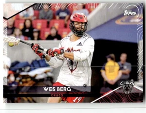 2022 Topps Premier Lacrosse League PLL card WES BERG 163 - Picture 1 of 2