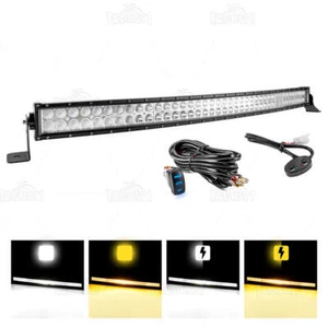 Luz estroboscópica de conducción antiniebla blanca ámbar 4 modos 42"" y cable para camioneta Jeep ATV UTV - Imagen 1 de 16