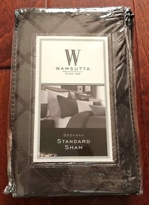 WAMSUTTA Beekman STANDARD Sham COTTON Diamond Matelasse SMOKE GREY NWT - Picture 1 of 4