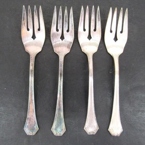Reed & Barton Pompeian Griechisch Schlüssel & Schnörkel Design Salatgabeln Menge 4 Vintage - Bild 1 von 10
