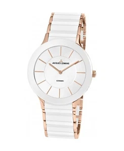 JACQUES LEMANS Women Analog Quartz Casual Watch Classic Dress White Dial Waterpr - Picture 1 of 1