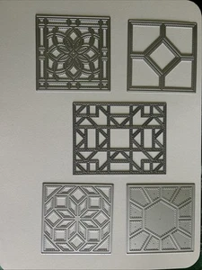 Misc Lot Of 5 Mosaic Quilt Metal Dies Gina Marie & Others - Picture 1 of 4