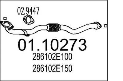 Abgasrohr MTS 01.10273 Mittelschalldämpfer für HYUNDAI TUCSON JM Allrad LPG KIA - Bild 1 von 4