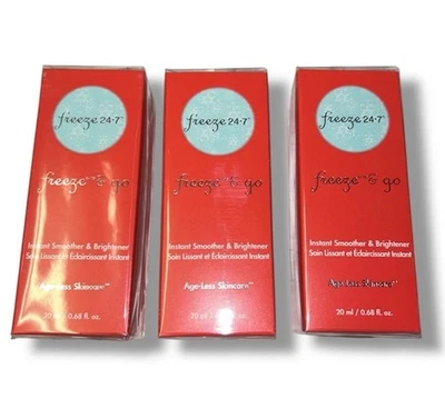 3 X Freeze 24-7 Freeze & Go Instant Smoother & Brightener 20 ml/0.68 fl oz NEW - Image 1 of 4