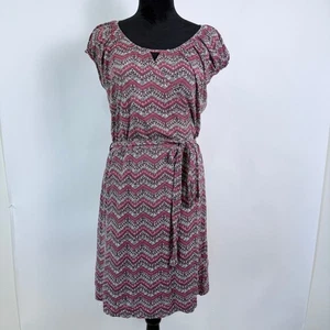 Aventura Dress Womens L Organic Cotton Blend Geometric Print Knee Length - Picture 1 of 9