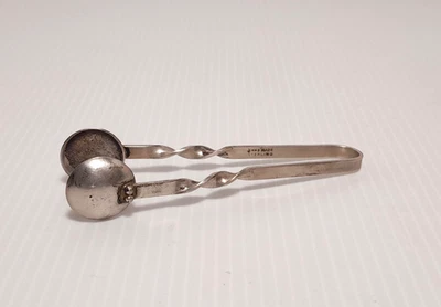 Vintage Handmade Sterling Silver Sugar Cube Tongs 4" - Image 1 of 4