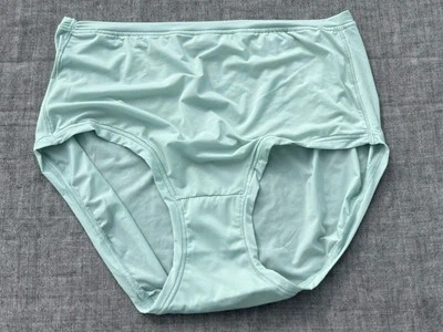 SEXY FEMININE SECOND SKIN SATIN STRETCH HANES PANTIES LARGE SEAFOAM - Image 1 of 3