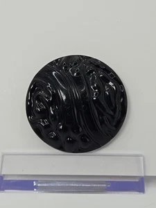 Karneval Glas schwarz Glas gewellt Blasenmuster Hutnadel Vintage - Bild 1 von 10