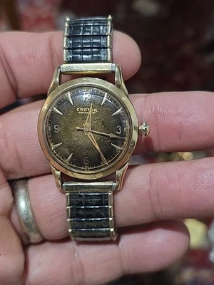 Reloj Automático Croton Aquamatic Vintage Lleno de Oro 10K Funcionamiento Foto 1 de 4