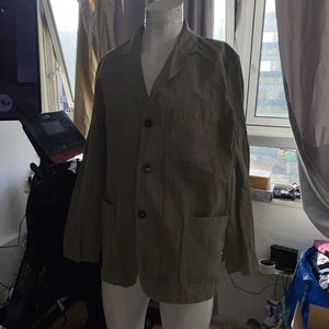 Universal Works Bakers Jacket, Herringbone Fabric, Olive, Size XL .Pre-worn 0002 - Picture 1 of 20